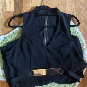 Material Girl - Black Jumpsuit with Gold belt